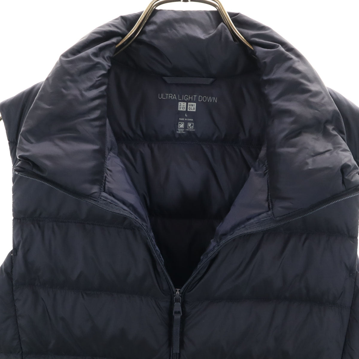 UNIQLO ユニクロ ウルトラライト ダウンベスト L ネイビー 収納袋付き レディース