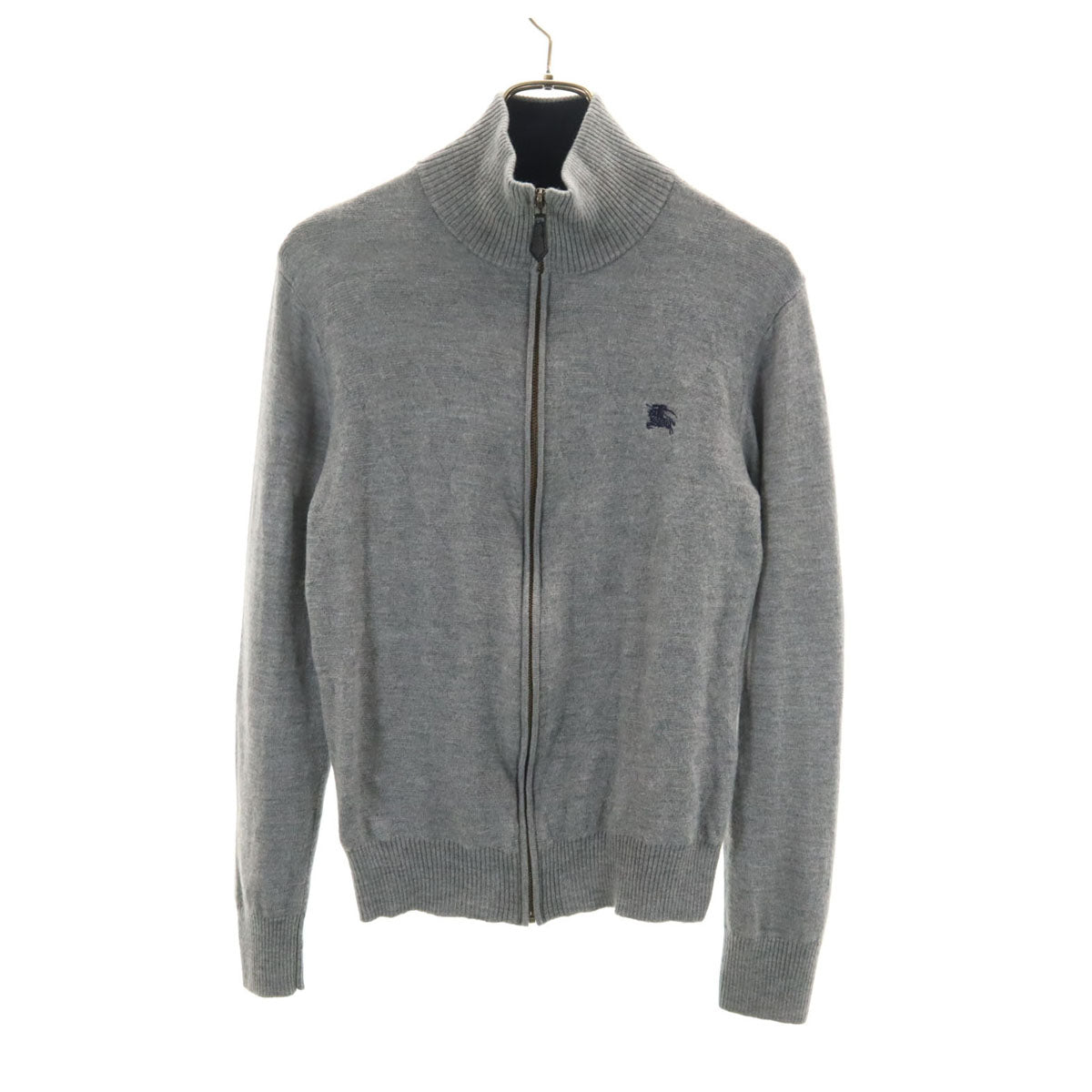 BURBERRY BLACK LABEL バーバリーブラックレーベル ダイヤ柄 ニットジャケット 2 グレー 三陽商会 レディース