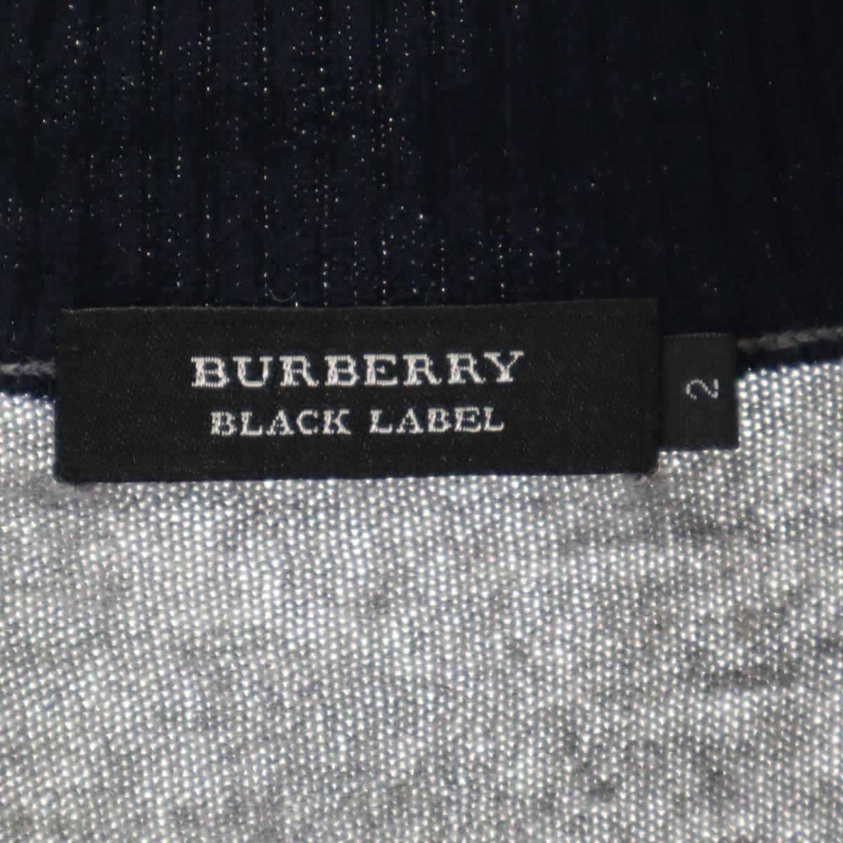 BURBERRY BLACK LABEL バーバリーブラックレーベル ダイヤ柄 ニットジャケット 2 グレー 三陽商会 レディース