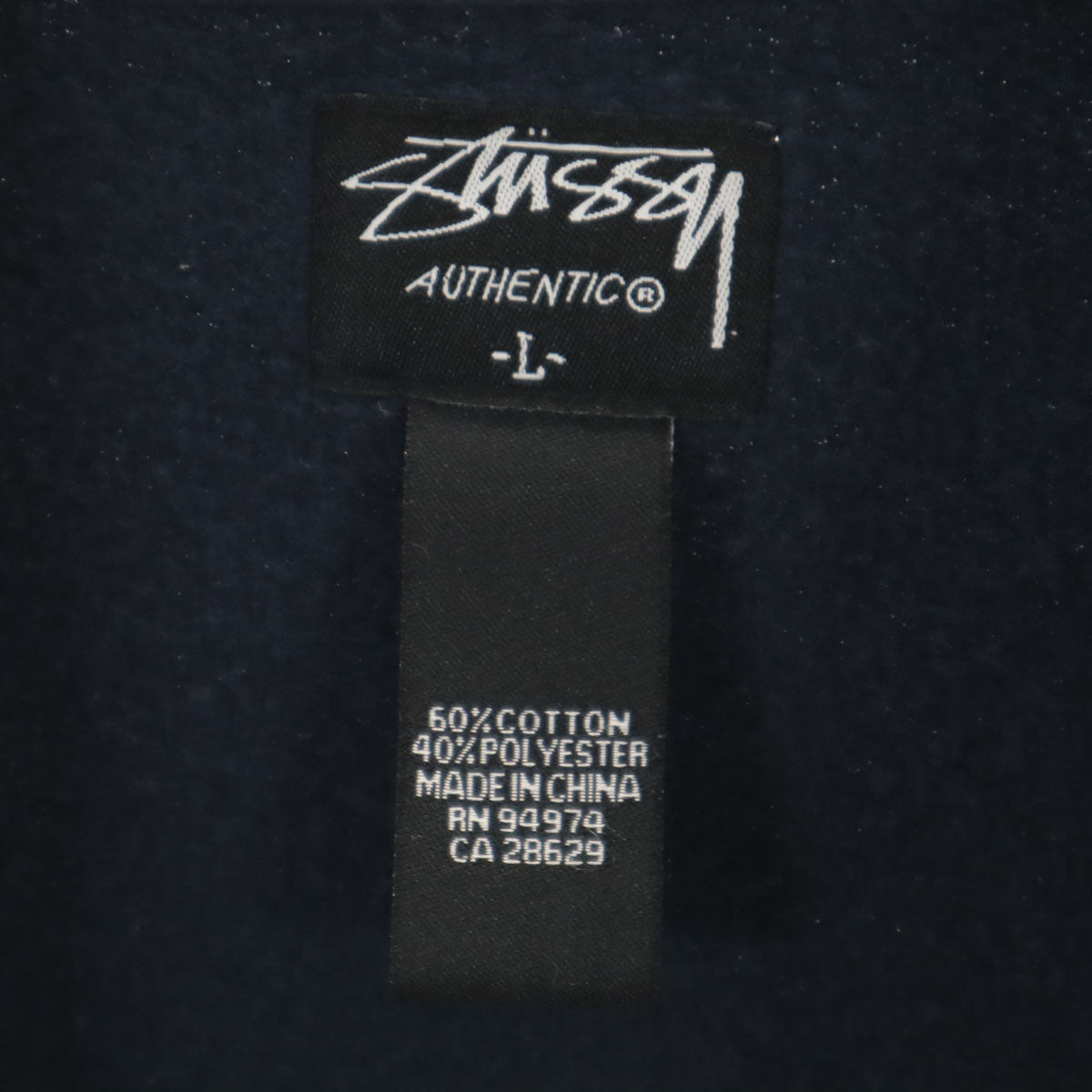 STUSSY ステューシー スウェット ブルゾン L ネイビー ジャケット メンズ