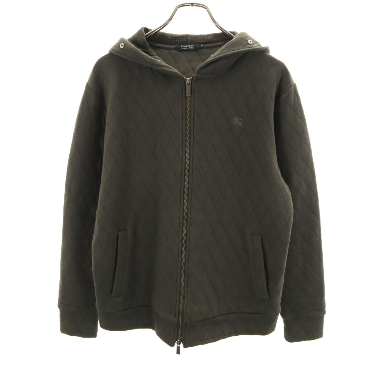 BURBERRY BLACK LABEL バーバリーブラックレーベル 長袖 キルティング ジップパーカー 3 オリーブ系 三陽商会 メンズ