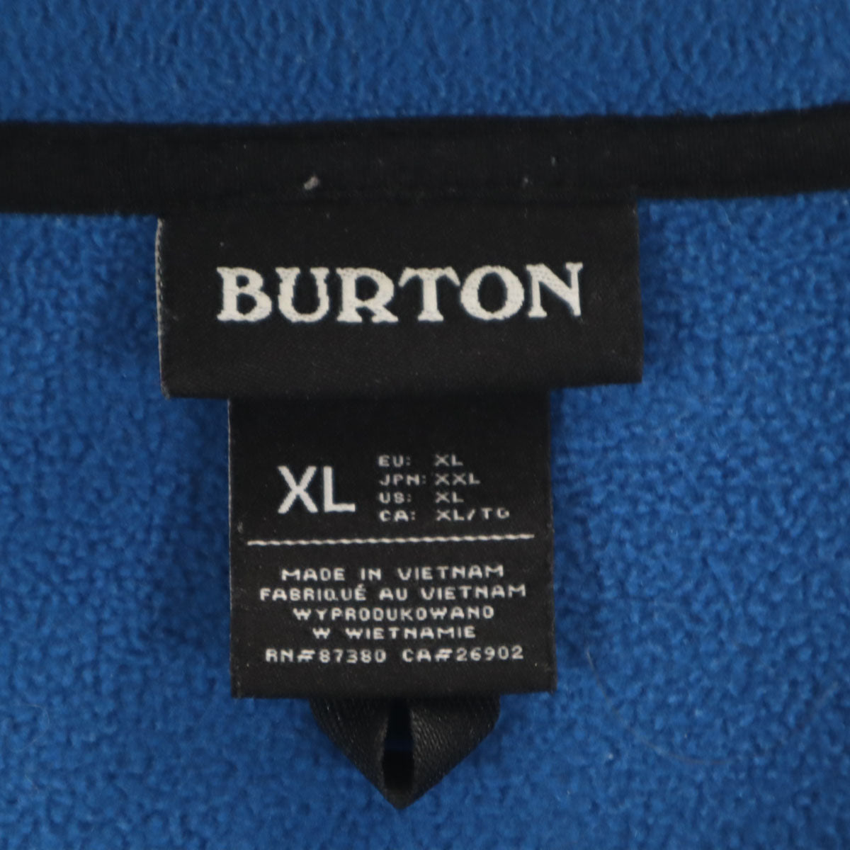 BURTON バートン 長袖 ジップパーカー XXL 青紺 ビッグサイズ メンズ
