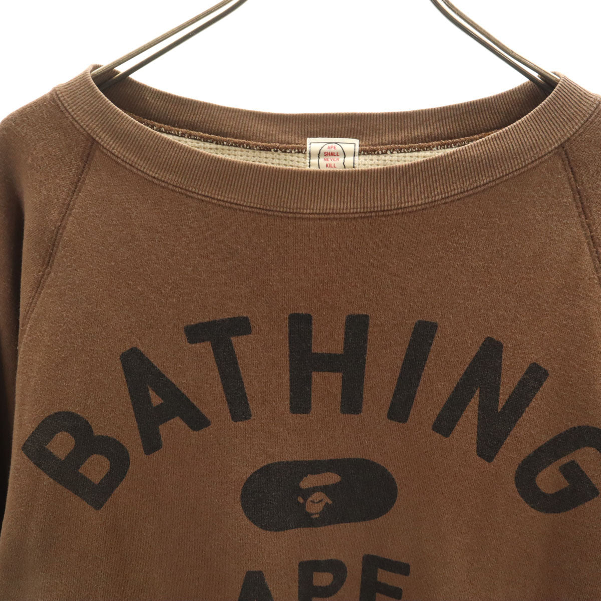 A BATHING APE アベイシングエイプ 日本製 長袖 スウェット トレーナー S ブラウン レディース
