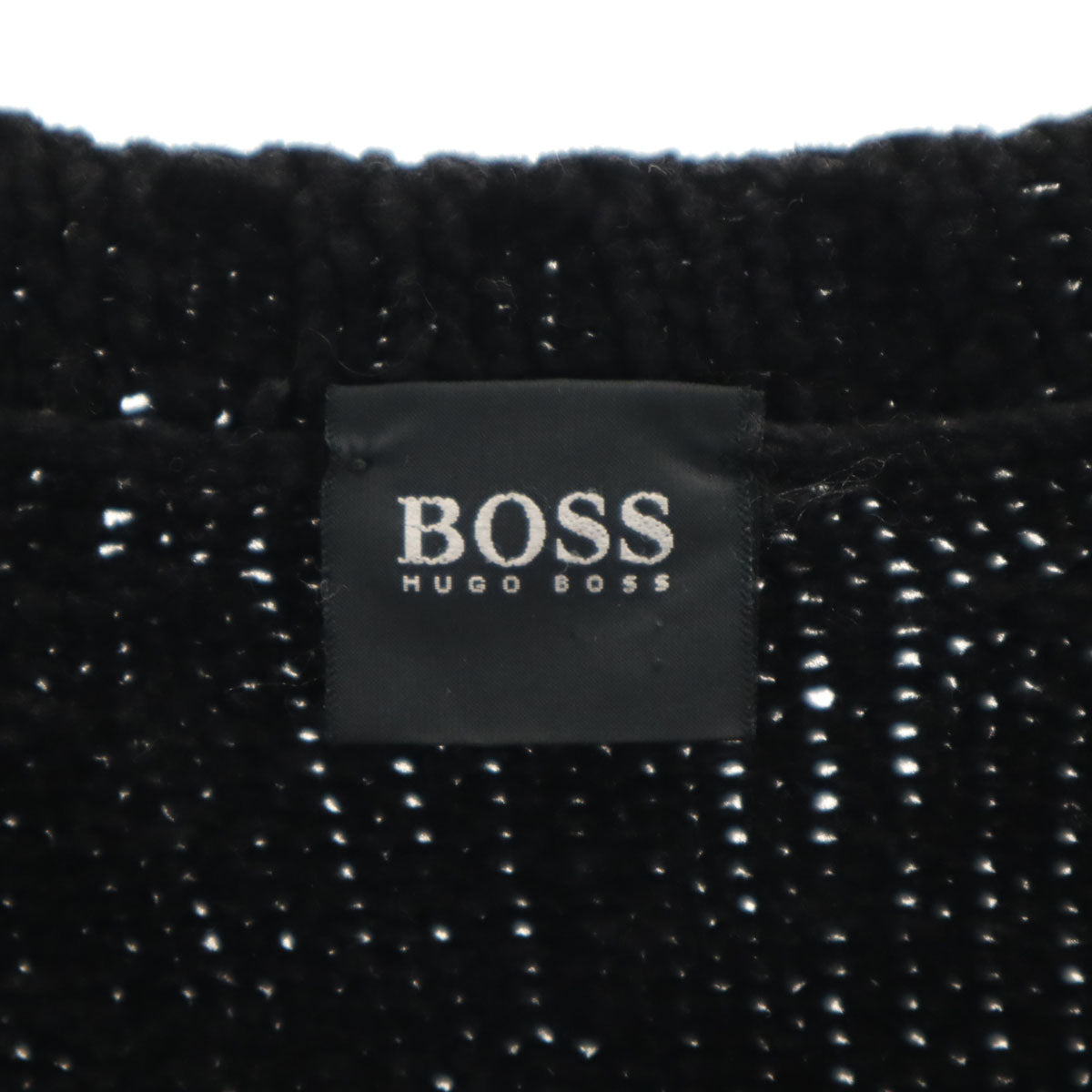 BOSS HUGO BOSS ボスヒューゴボス イタリア製 長袖 ニット 50 ブラック セーター メンズ