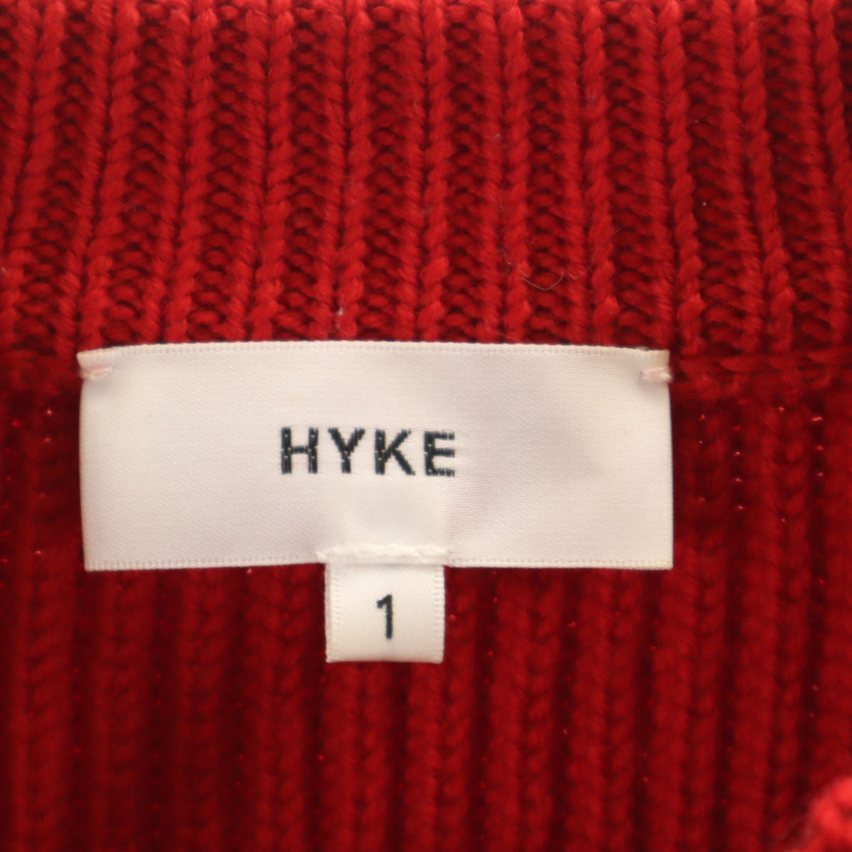 HYKE ハイク 長袖 リブ ニット 1 レッド セーター レディース