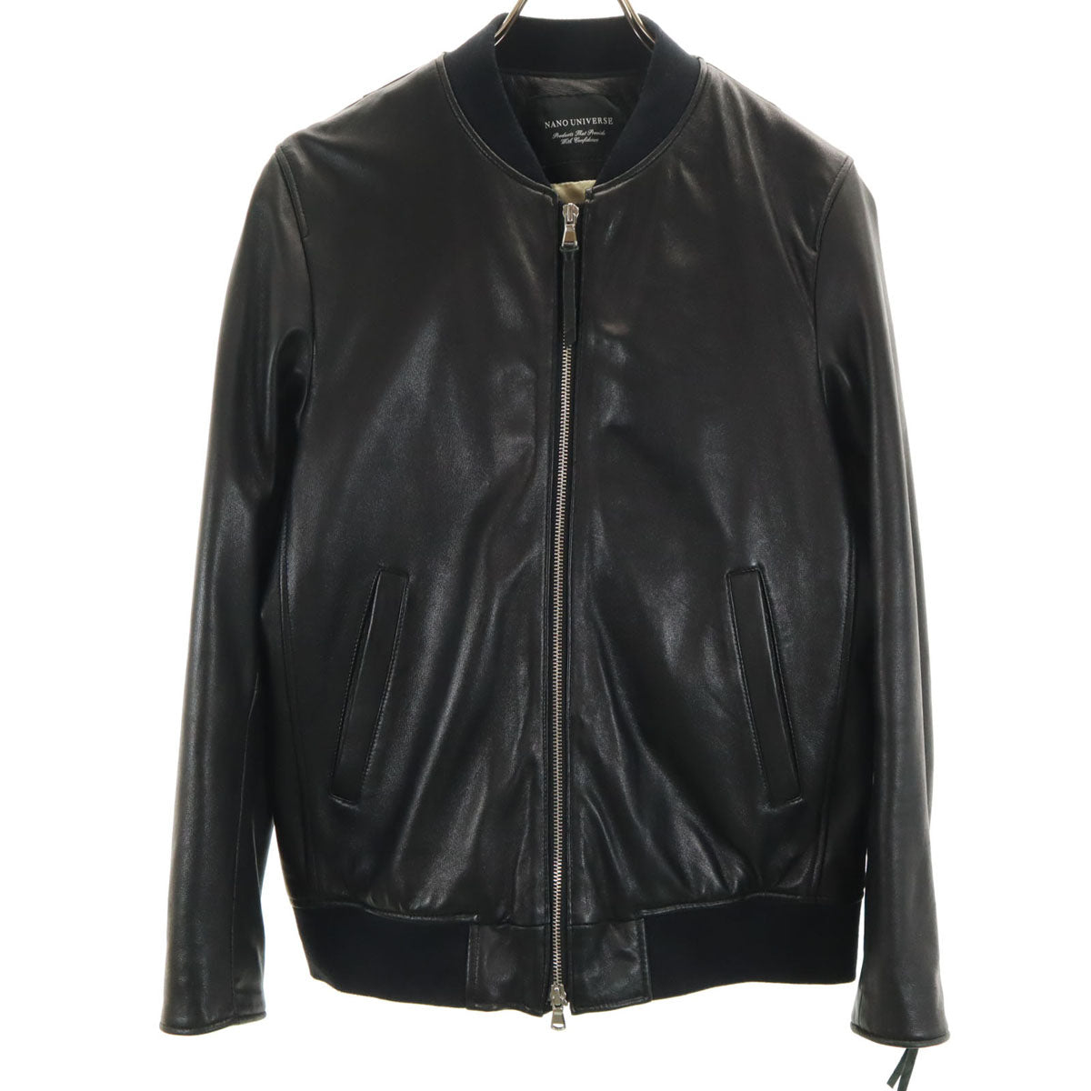 nano universe ナノユニバース 羊革 レザージャケット S ブラック メンズ