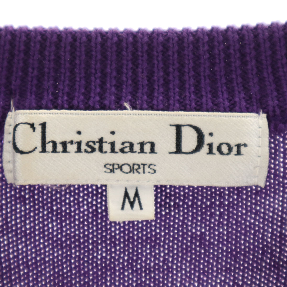 Christian Dior SPORTS クリスチャンディオールスポーツ 90s オールド ハウンドトゥース柄 長袖 ニット M パープル セーター 千鳥格子 レディース