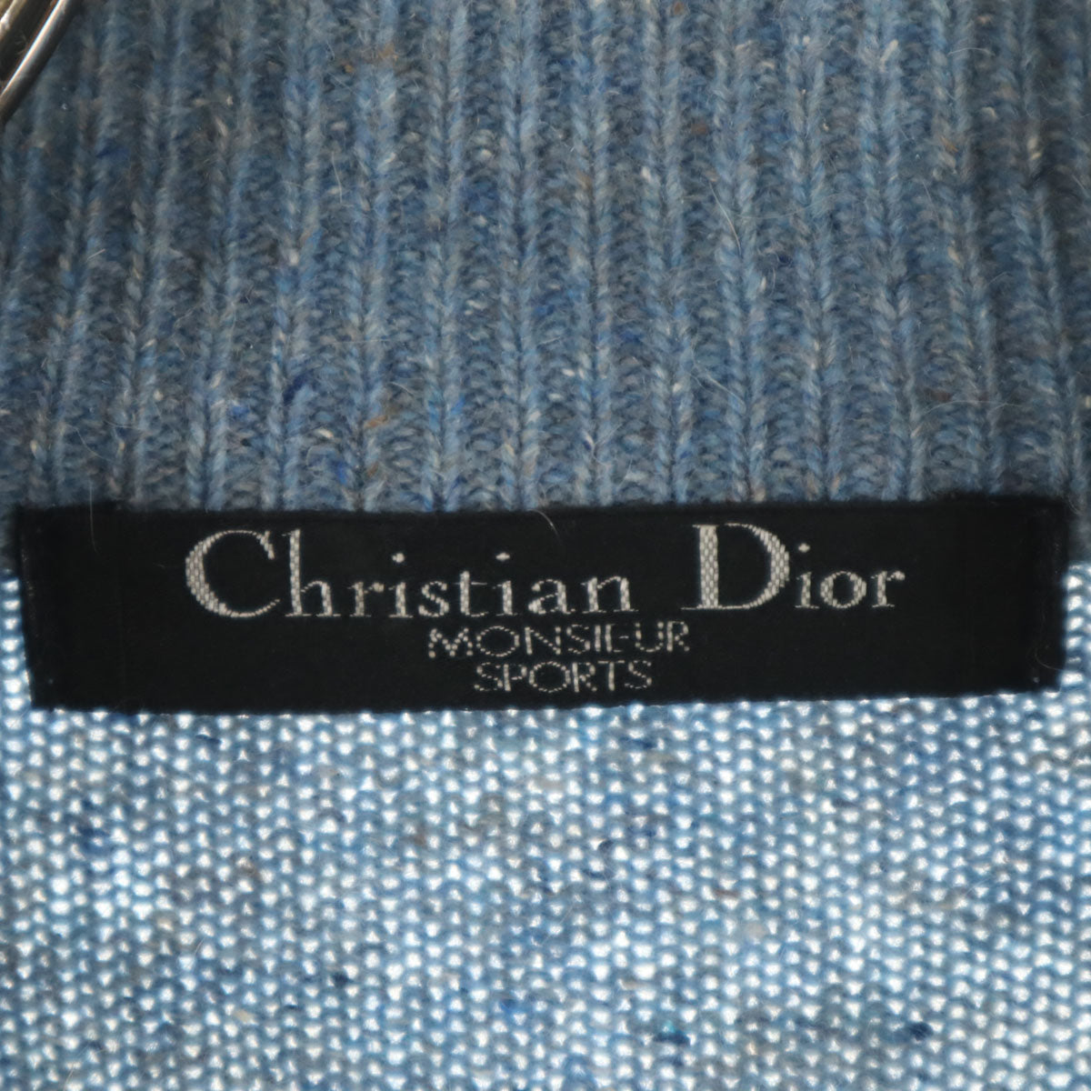 Christian Dior MONSIEUR SPORTS クリスチャンディオール ムッシュ スポーツ 90s オールド 長袖 モックネック セーター M ブルー ニット メンズ