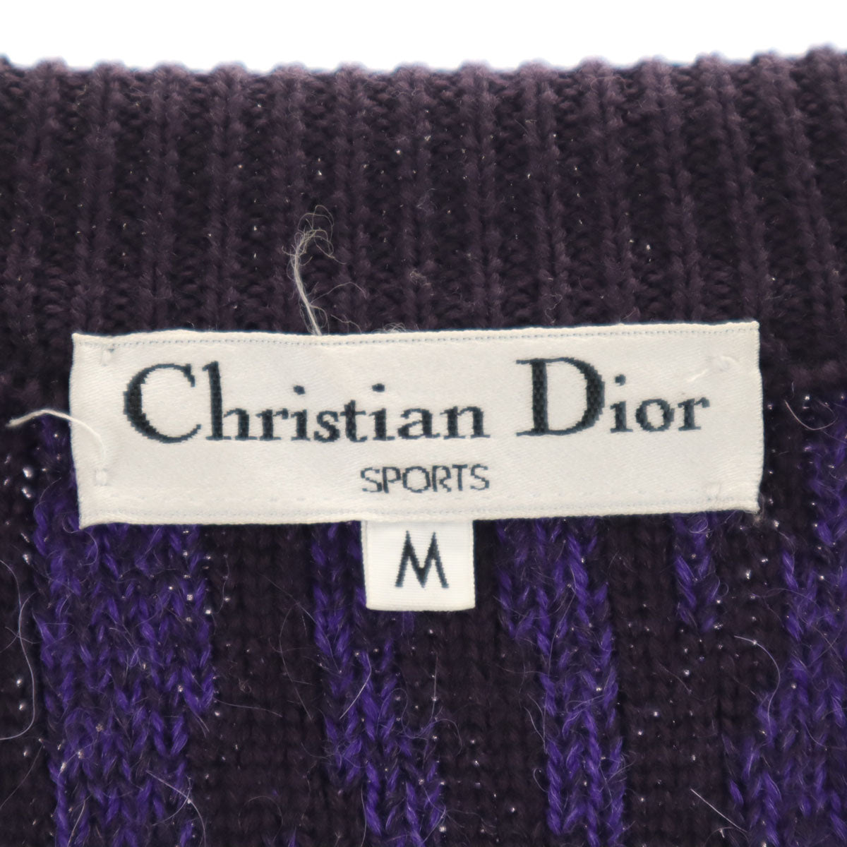 Christian Dior SPORTS クリスチャンディオールスポーツ 90s オールド 総柄 長袖 Vネック セーター M パープル ニット レディース