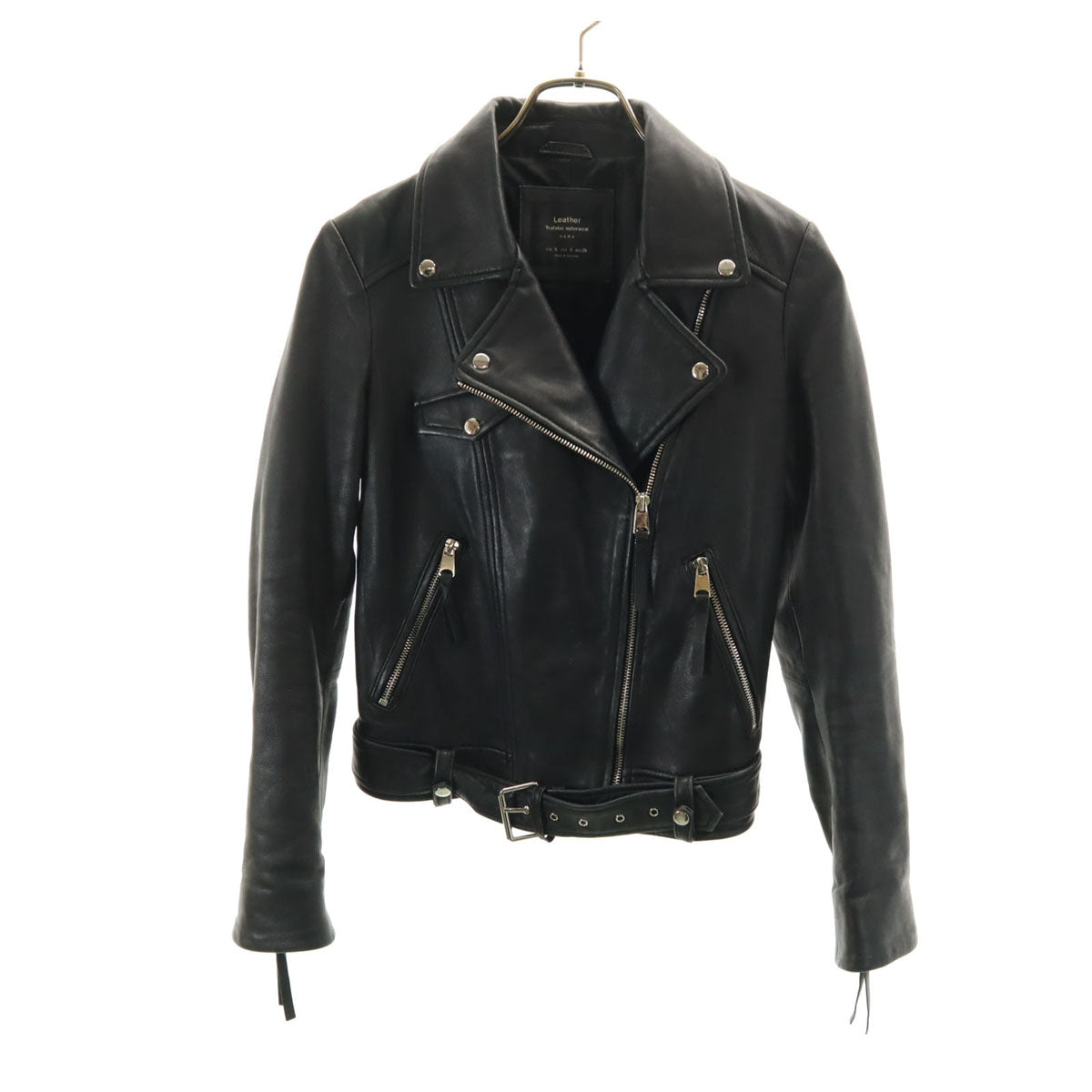 ZARA ザラ 羊革レザー ダブルライダースジャケット S ブラック レディース