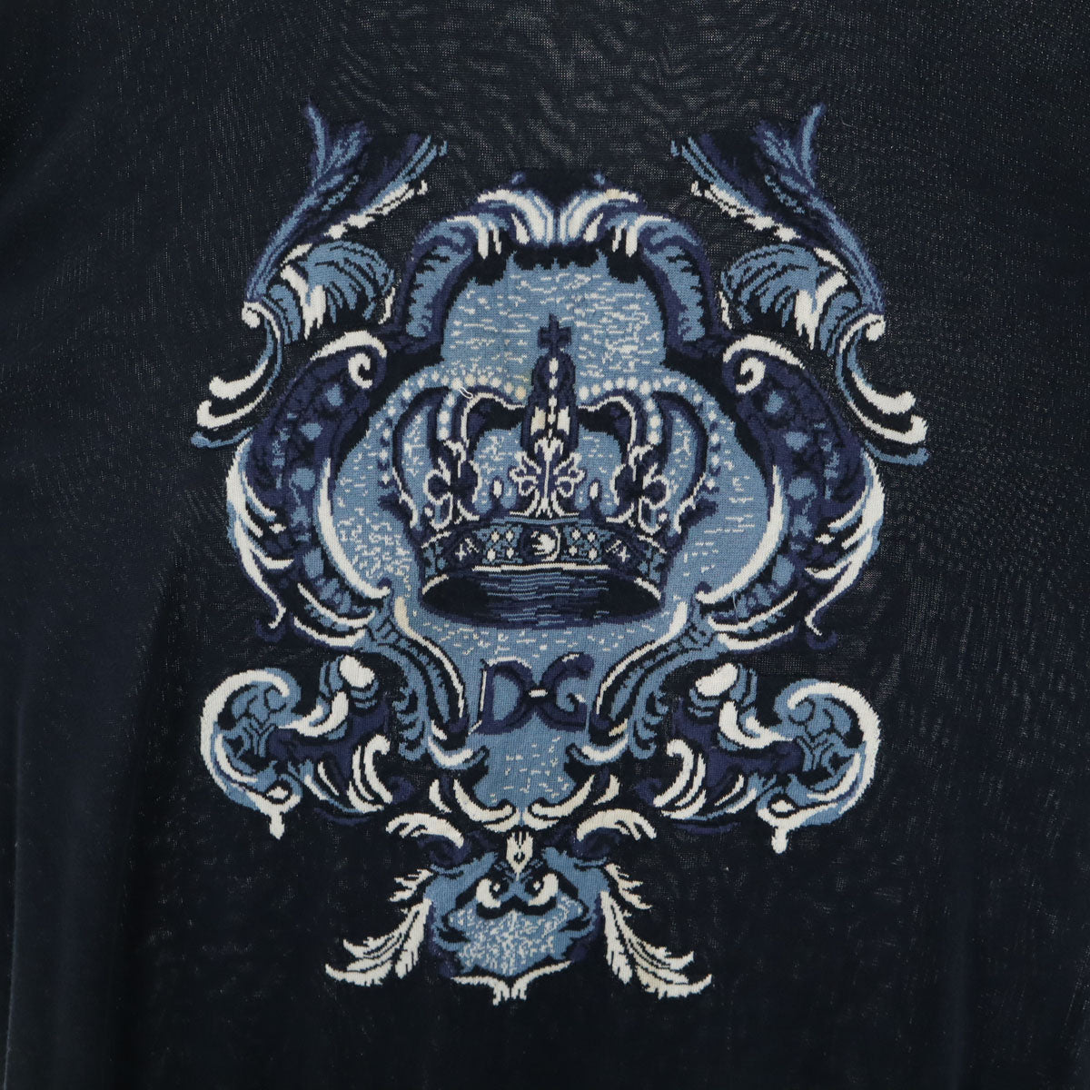 DOLCE&GABBANA ドルチェアンドガッバーナ イタリア製 長袖 ニット 58 ネイビー ビッグサイズ メンズ