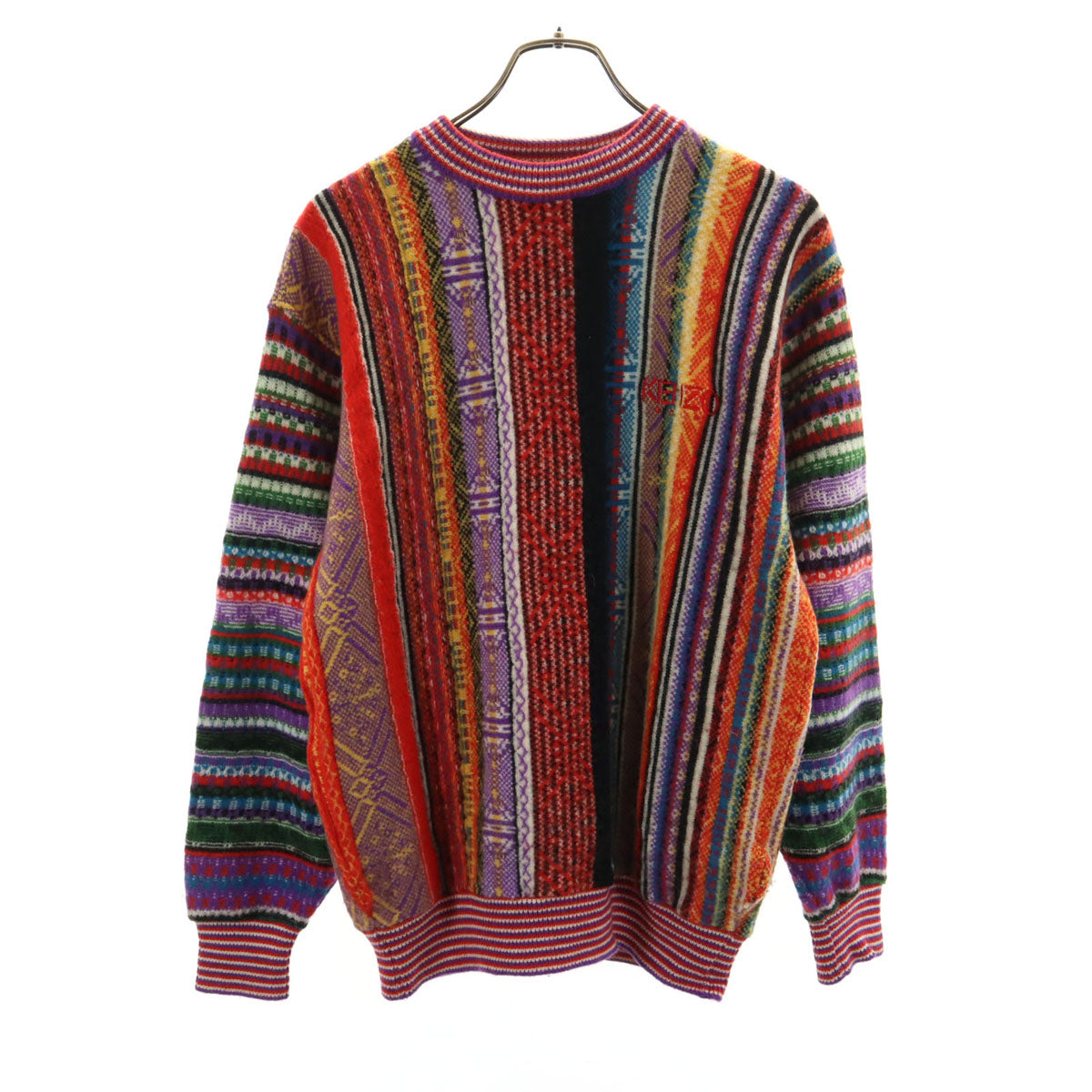 KENZO GOLF ケンゾーゴルフ 90s オールド 総柄 長袖 セーター 3 マルチ ニット メンズ