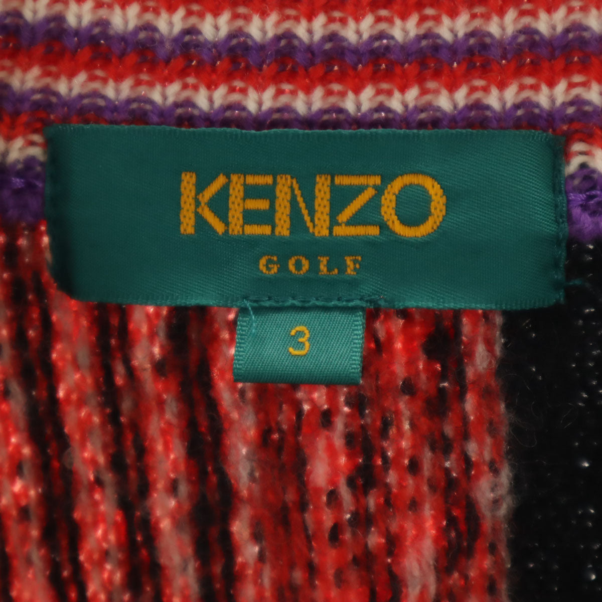 KENZO GOLF ケンゾーゴルフ 90s オールド 総柄 長袖 セーター 3 マルチ ニット メンズ