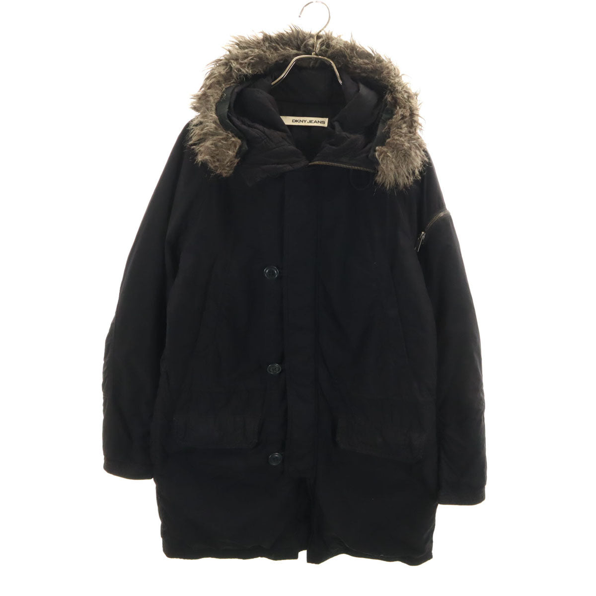 DKNY JEANS ダナキャランニューヨークジーンズ N-3Bタイプ モッズコート S ブラック メンズ