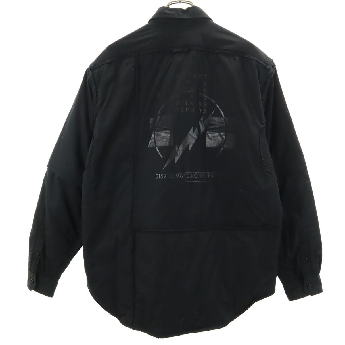 DIESEL ディーゼル 2WAY 中綿ジャケット L ブラック メンズ