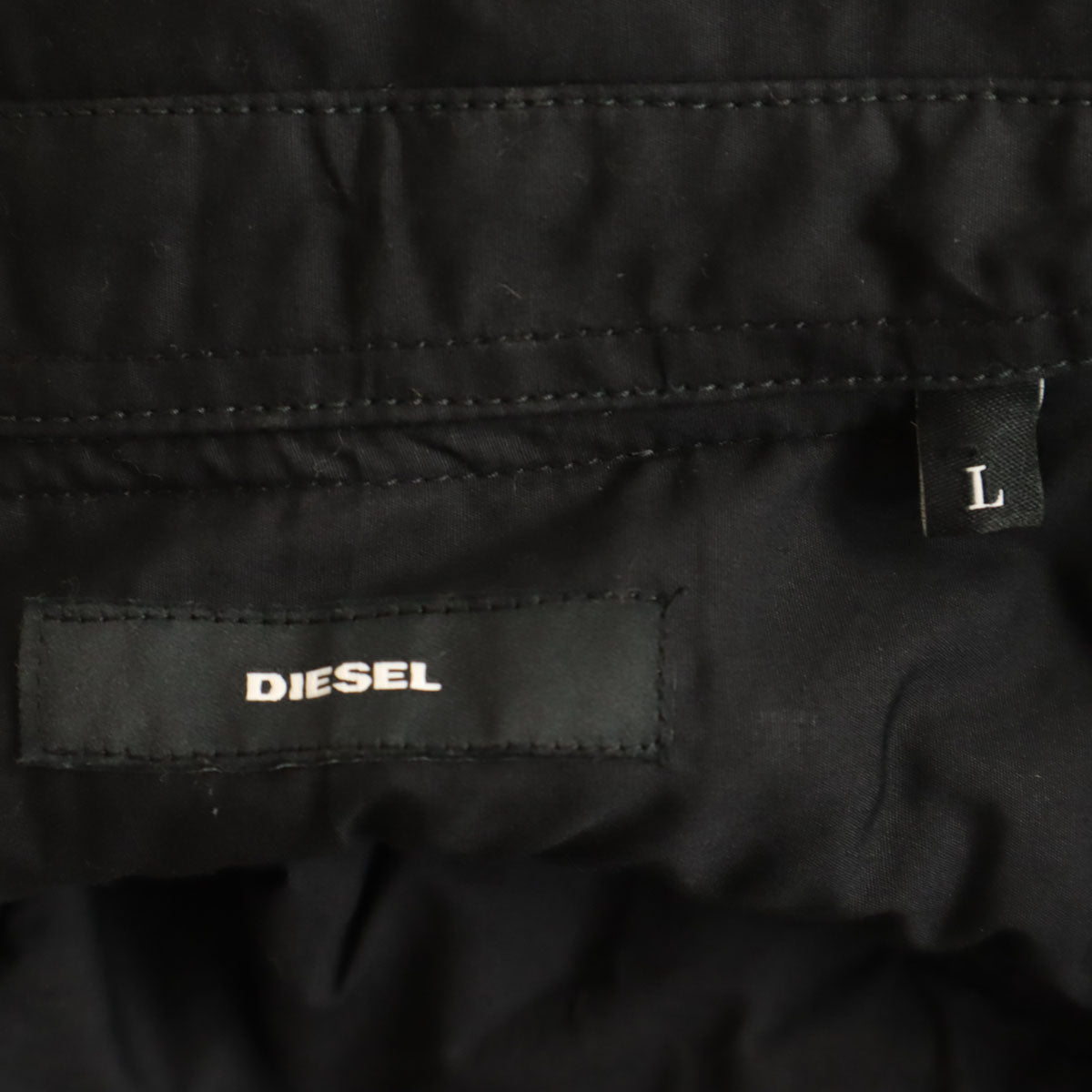DIESEL ディーゼル 2WAY 中綿ジャケット L ブラック メンズ