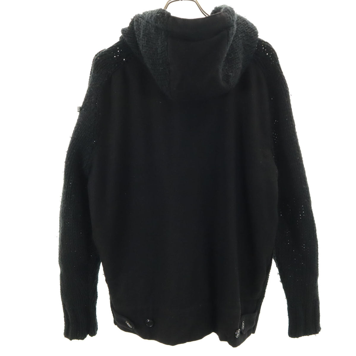 DIESEL ディーゼル 長袖 フーディー ニットカーディガン S ブラック メンズ