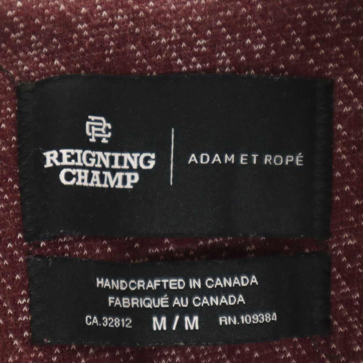 REIGNING CHAMP レイニングチャンプ カナダ製 ADAM ET ROPE' アダムエロペ別注 チェスターコート M ボルドー メンズ