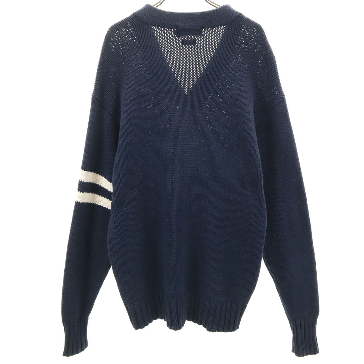 POLO RALPH LAUREN ポロラルフローレン 90s オールド 長袖 Vネック セーター L ネイビー ニット メンズ
