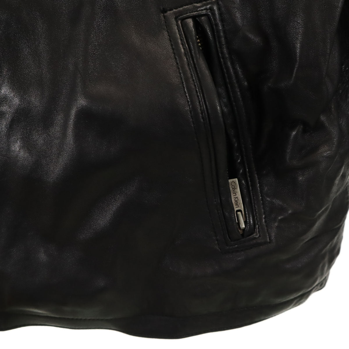 Calvin klein カルバンクライン 本革 レザージャケット XL ブラック メンズ