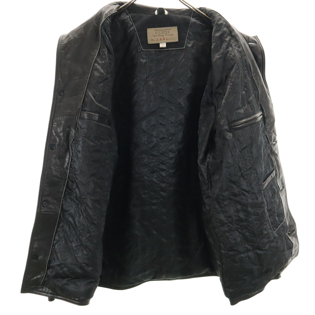Guess ゲス レザージャケット L ブラック メンズ