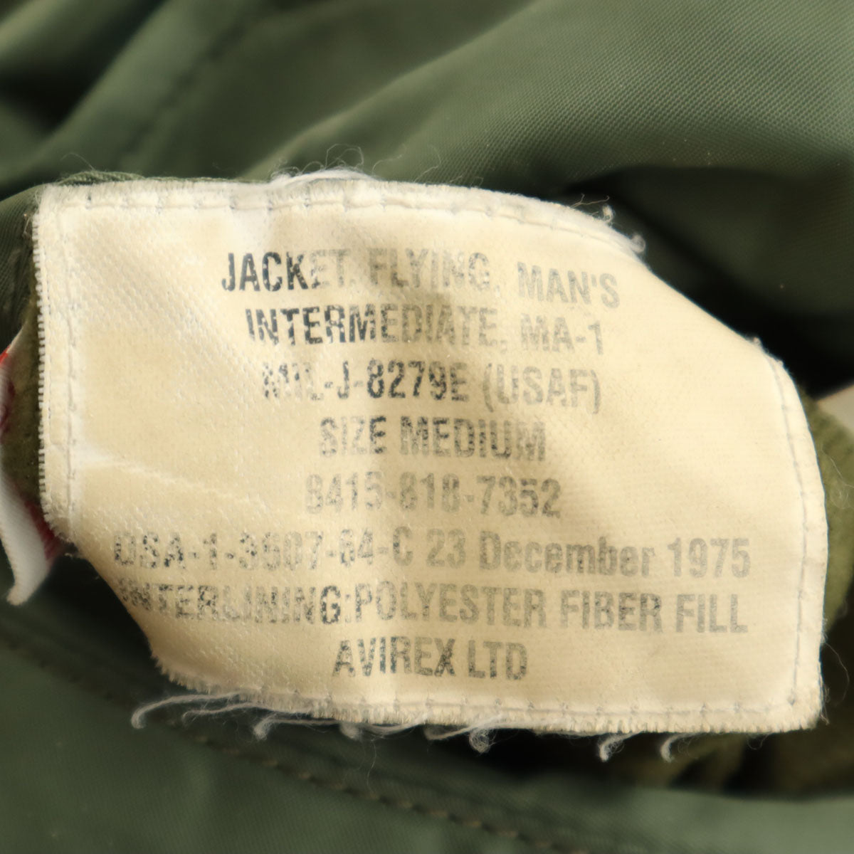 AVIREX アビレックス MA-1 フライトジャケット M カーキ メンズ