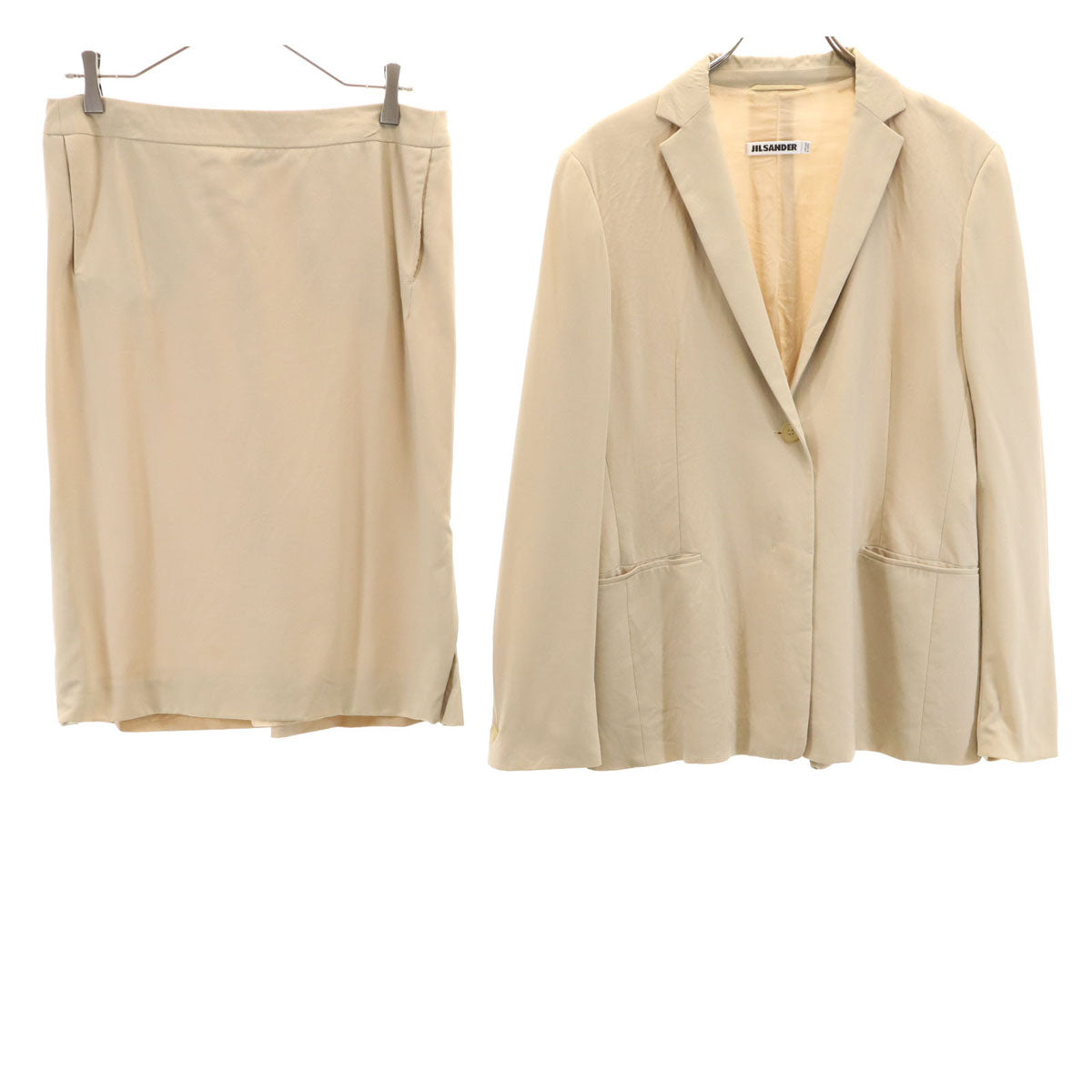 JIL SANDER ジルサンダー スカートスーツ 上下 セットアップ 38 ベージュ レディース