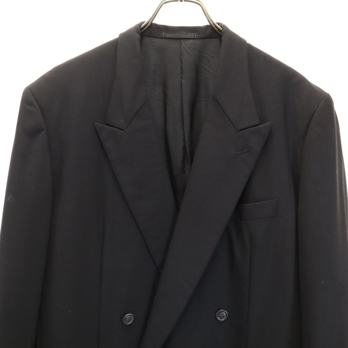 MIYAKE DESIGN STUDIO ミヤケデザインスタジオ 90s 1995年 日本製 オールド ダブル スーツ 上下 セットアップ 8 ブラック イッセイミヤケ メンズ