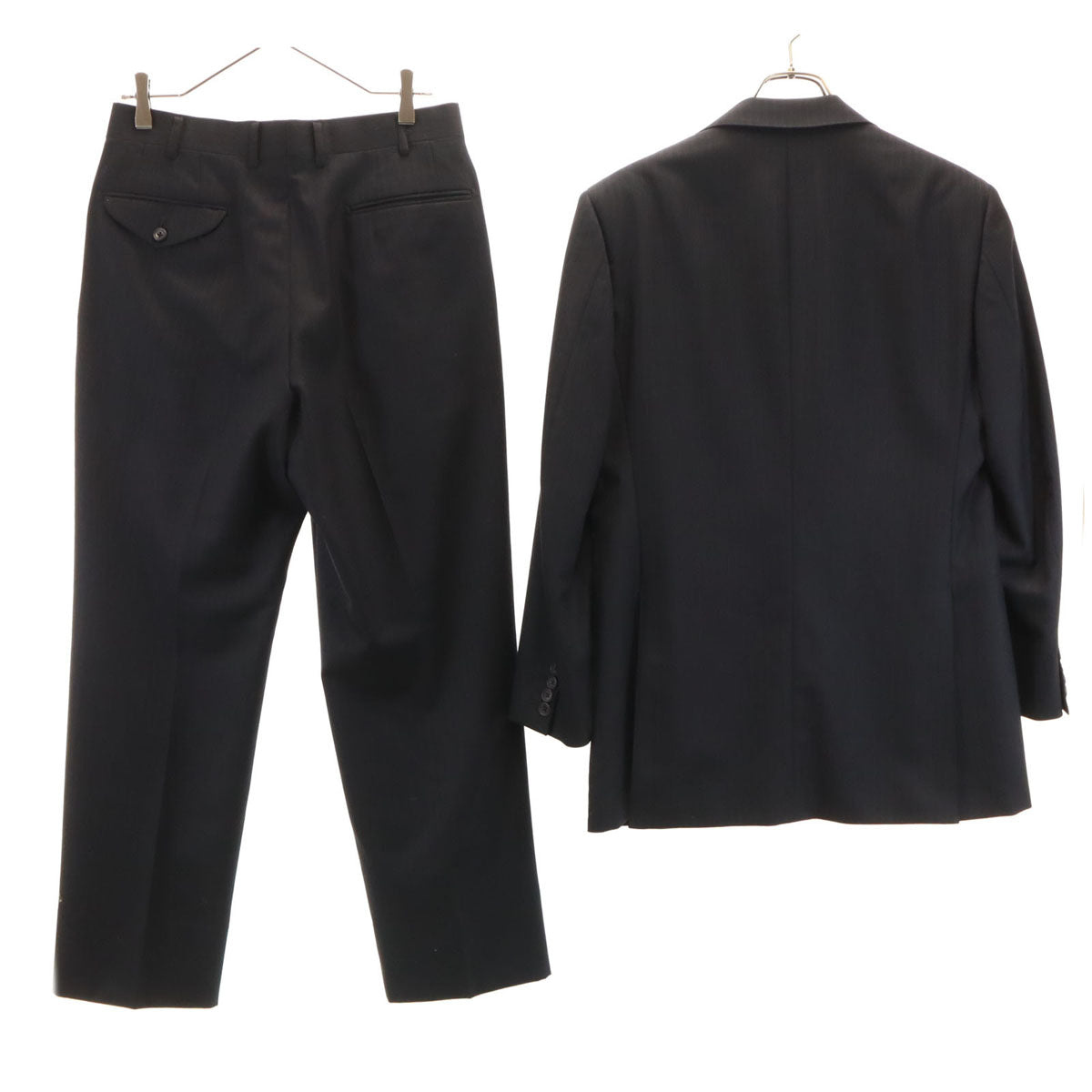 BURBERRY LONDON バーバリーロンドン 日本製 ヘリンボーン スーツ 上下 セットアップ A5 ブラック 三陽商会 メンズ