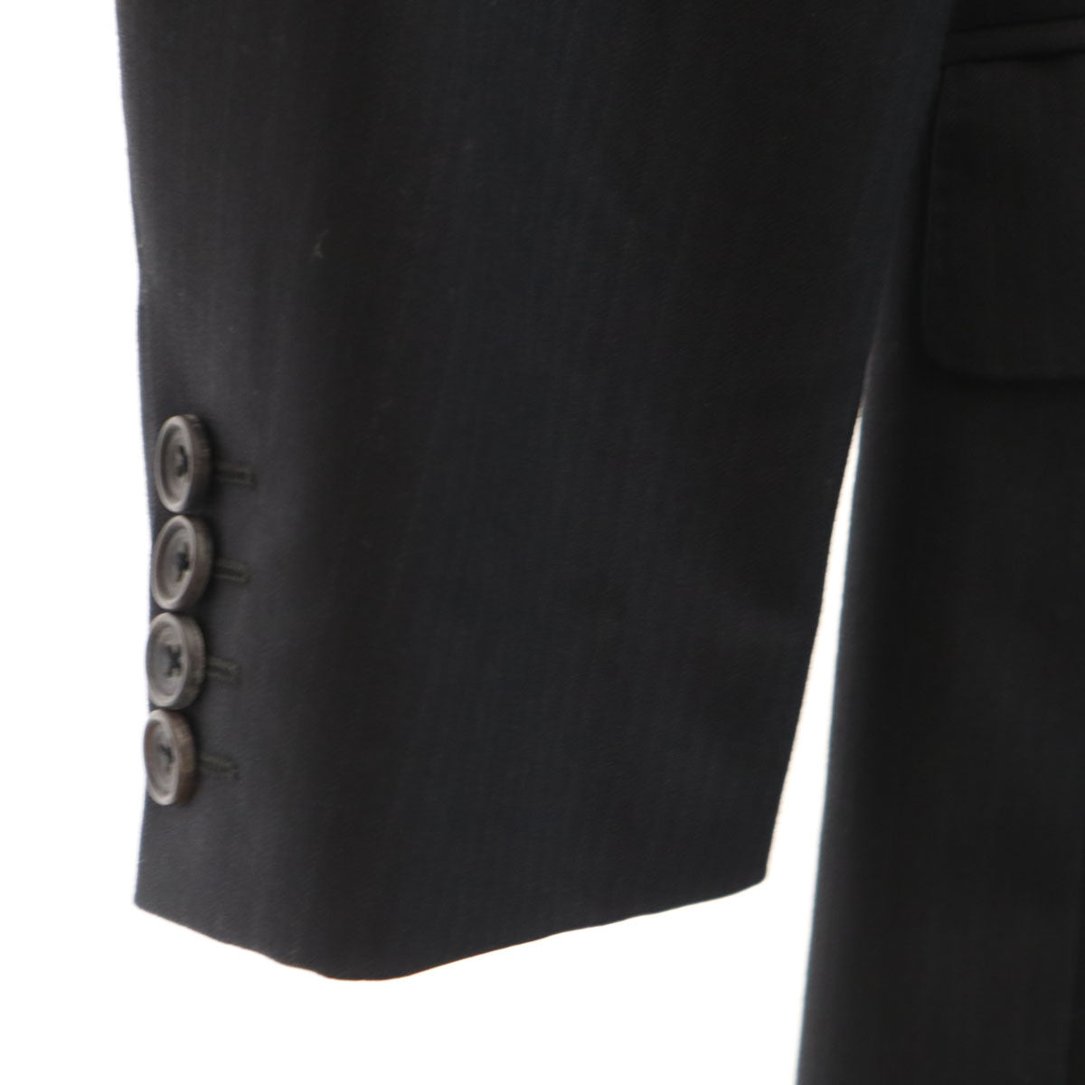 BURBERRY LONDON バーバリーロンドン 日本製 ヘリンボーン スーツ 上下 セットアップ A5 ブラック 三陽商会 メンズ