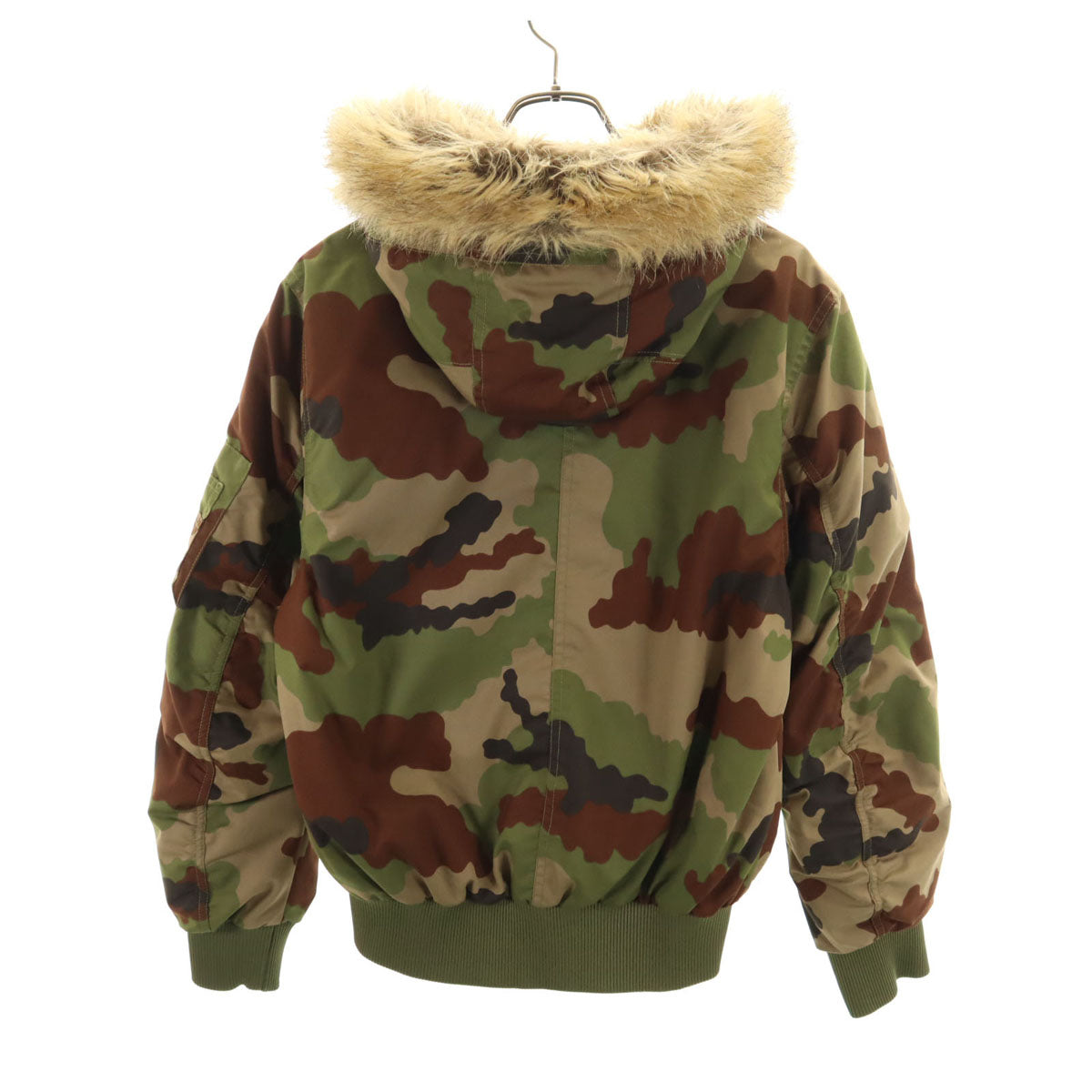 美品 adidas Originals アディダスオリジナルス カモフラ柄 トレフォイルロゴ ボンバー フライトジャケット XS ブラウン 迷彩 メンズ