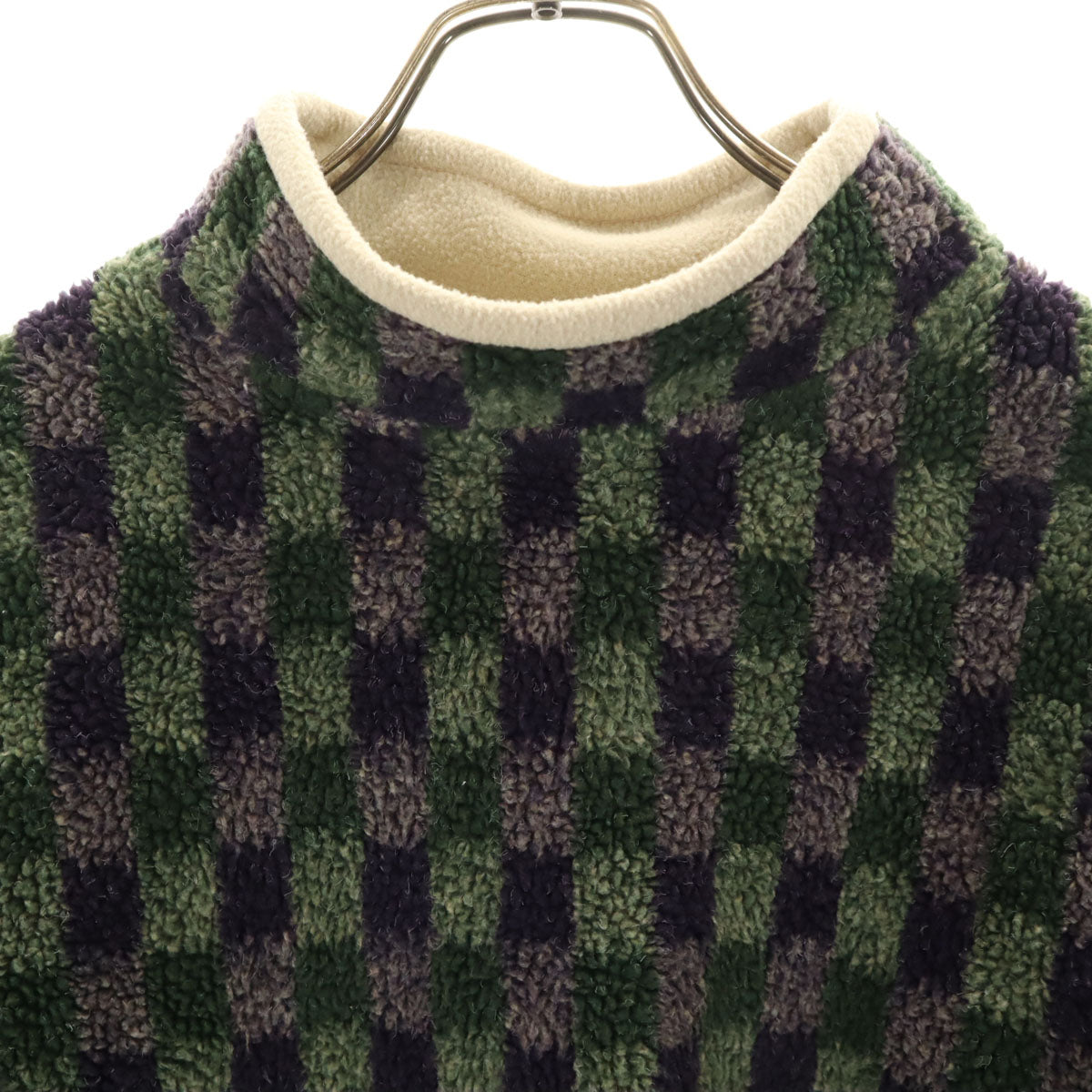 L.L.Bean エルエルビーン 90s 80s チェック柄 長袖 フリース トレーナー M グリーン アウトドア レディース