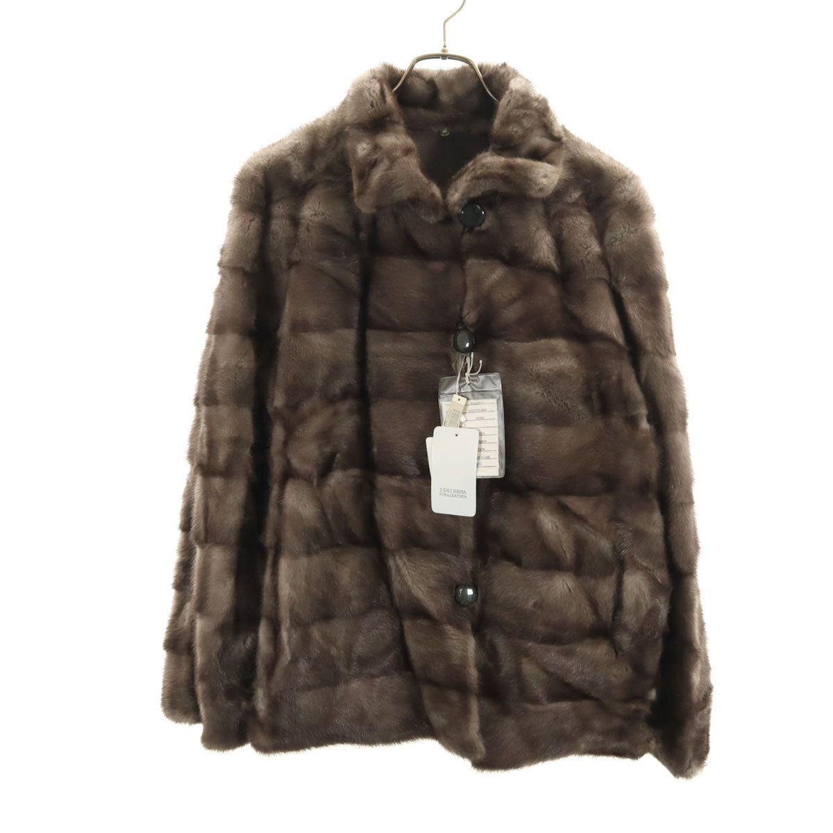 ISHIHAMA ファーコート L ブラウン系 未使用 タグ付き ライナー付き レディース