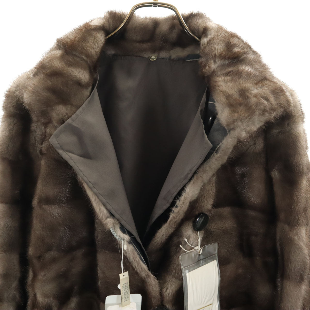 ISHIHAMA ファーコート L ブラウン系 未使用 タグ付き ライナー付き レディース