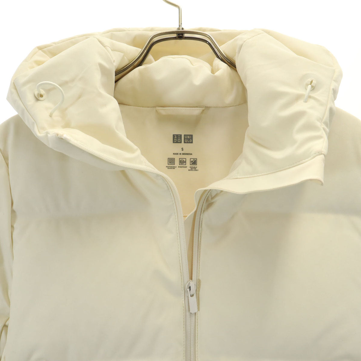UNIQLO ユニクロ シームレス ダウンジャケット S アイボリー レディース