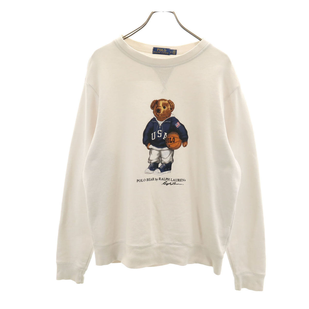 POLO RALPH LAUREN ポロラルフローレン 長袖 スウェット L ホワイト系 トレーナー 裏起毛 メンズ