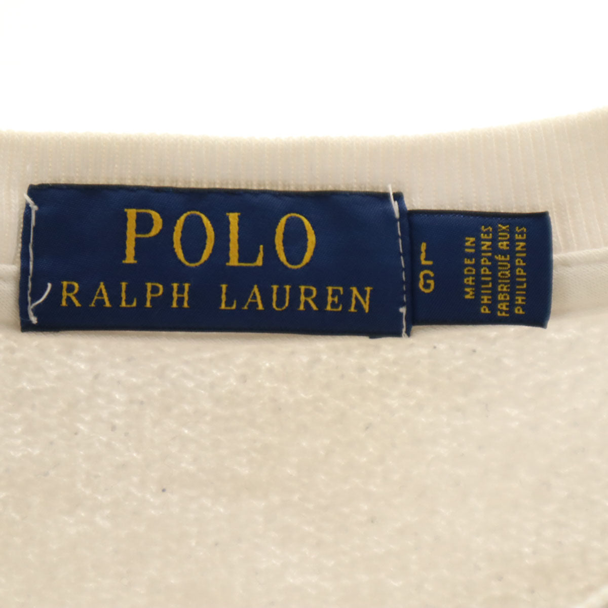 POLO RALPH LAUREN ポロラルフローレン 長袖 スウェット L ホワイト系 トレーナー 裏起毛 メンズ
