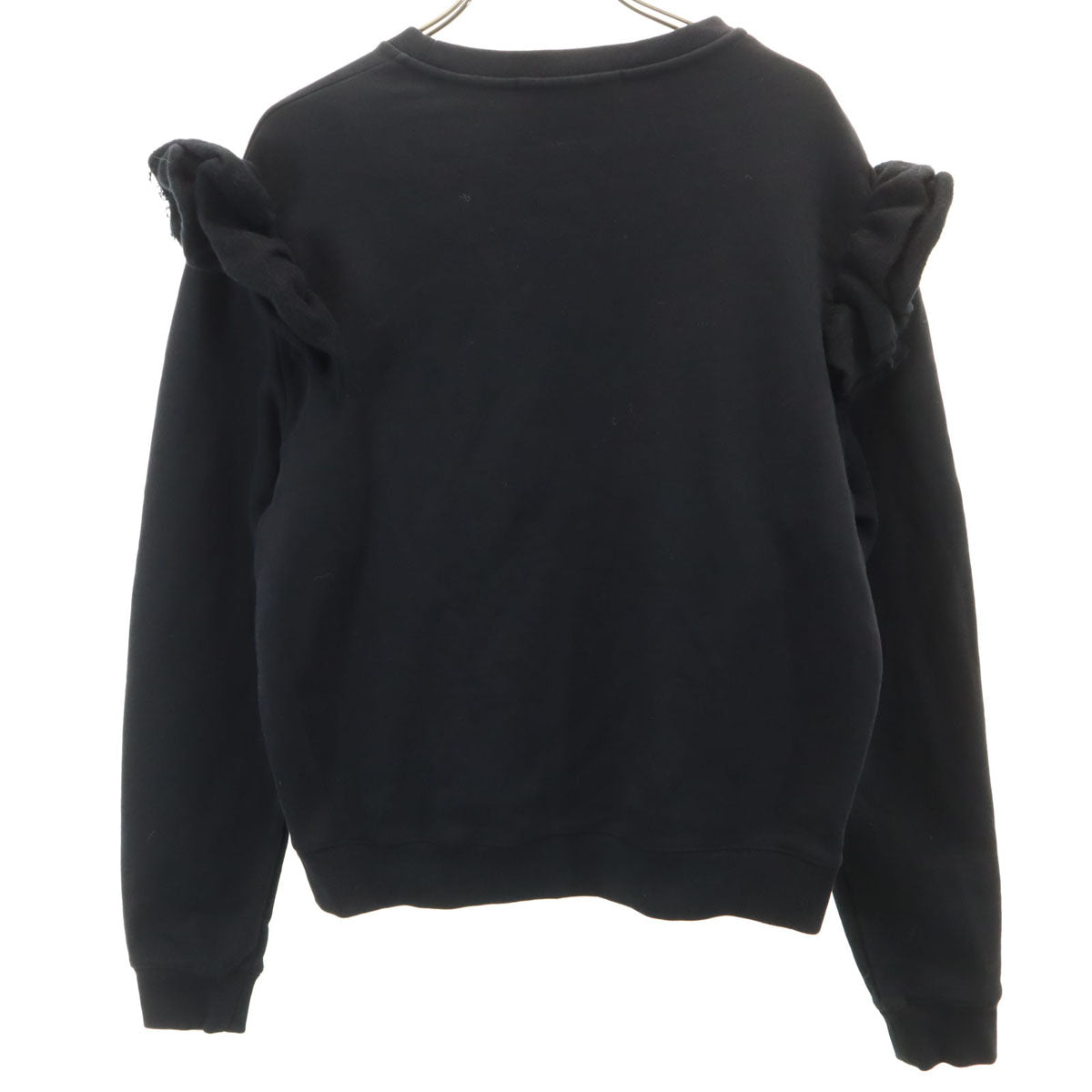 MSGM エムエスジーエム イタリア製 長袖 フリル スウェット トレーナー S ブラック 裏起毛 レディース