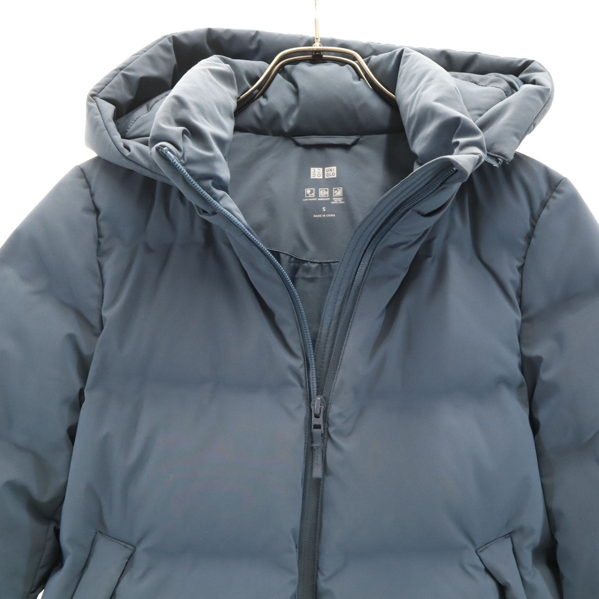 UNIQLO ユニクロ シームレス ダウンジャケット S ブルー系 レディース