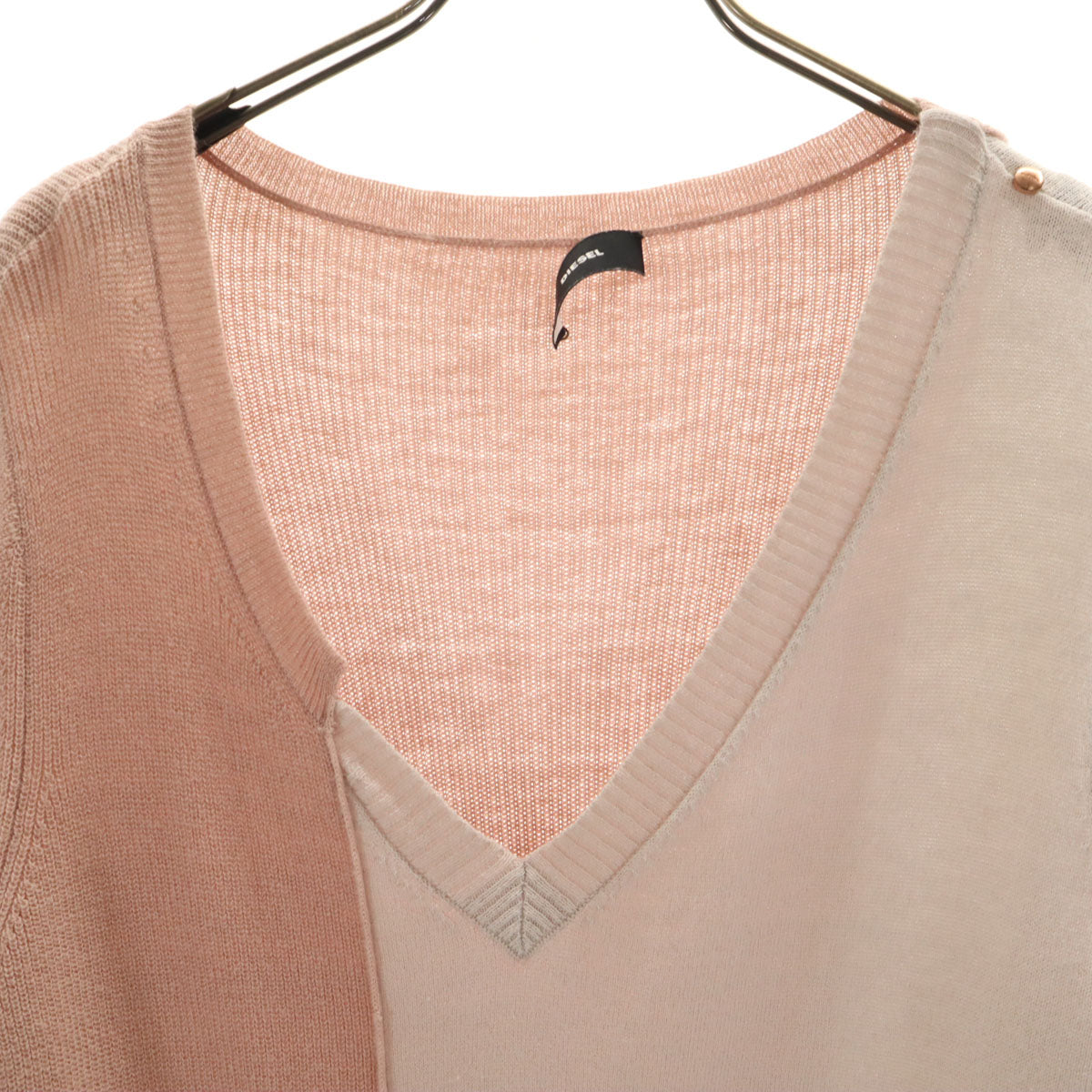 DIESEL ディーゼル 長袖 ニット ワンピース M ピンク系 レディース