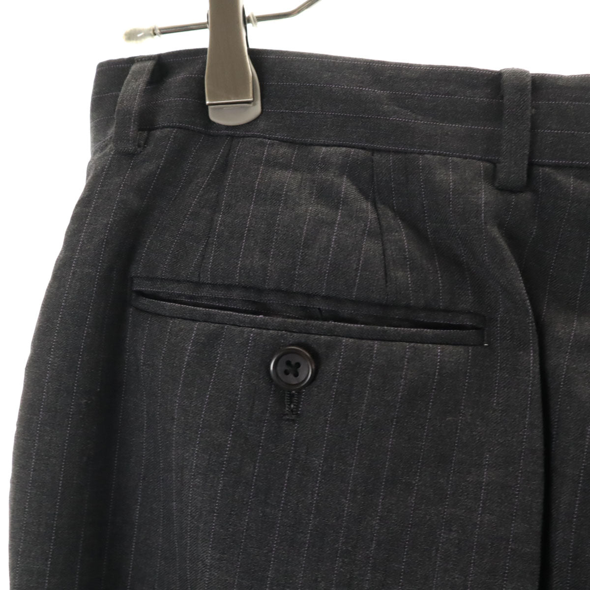 Paul Smith ポールスミス 日本製 ウール ストライプ柄 スーツ 上下 セットアップ M グレー 衣装カバー付き メンズ