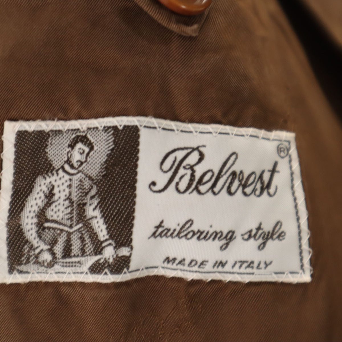 Belvest ベルベスト 80s 90s イタリア製 ヴィンテージ ヘリンボーン柄 スーツ 上下 セットアップ 48/不明 ベージュ系 メンズ