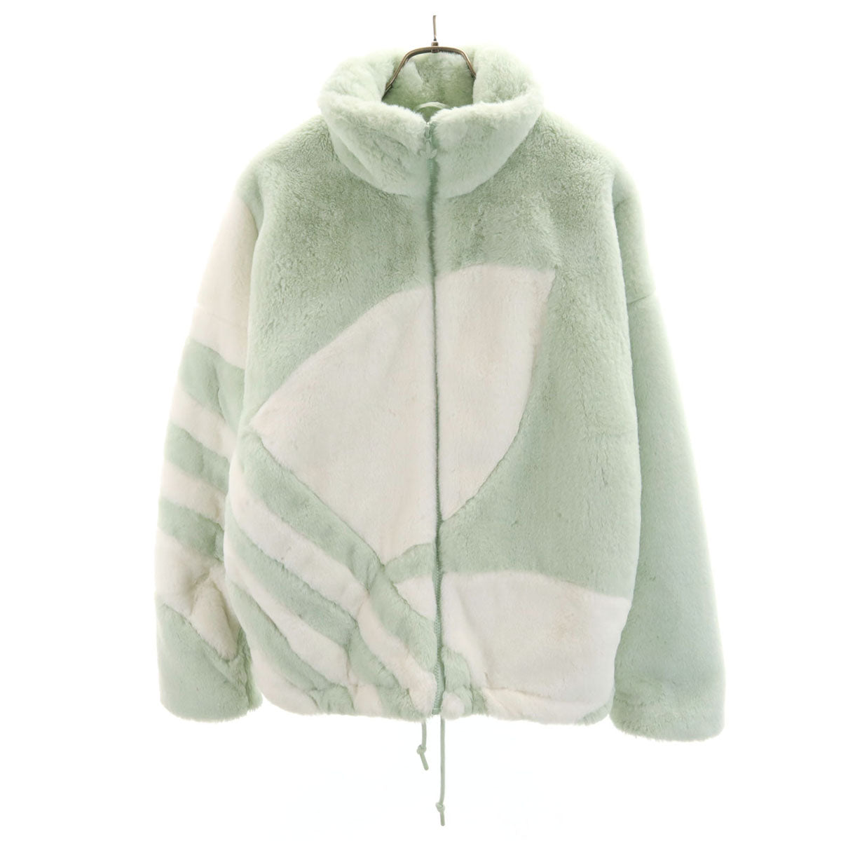 adidas Originals アディダスオリジナルス トレフォイルロゴ フェイクファー トラックジャケット M ミント系 メンズ