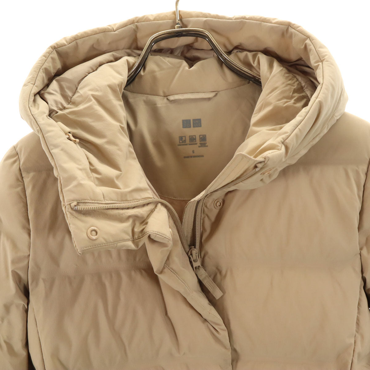 UNIQLO ユニクロ シームレス ダウンコート S ベージュ レディース