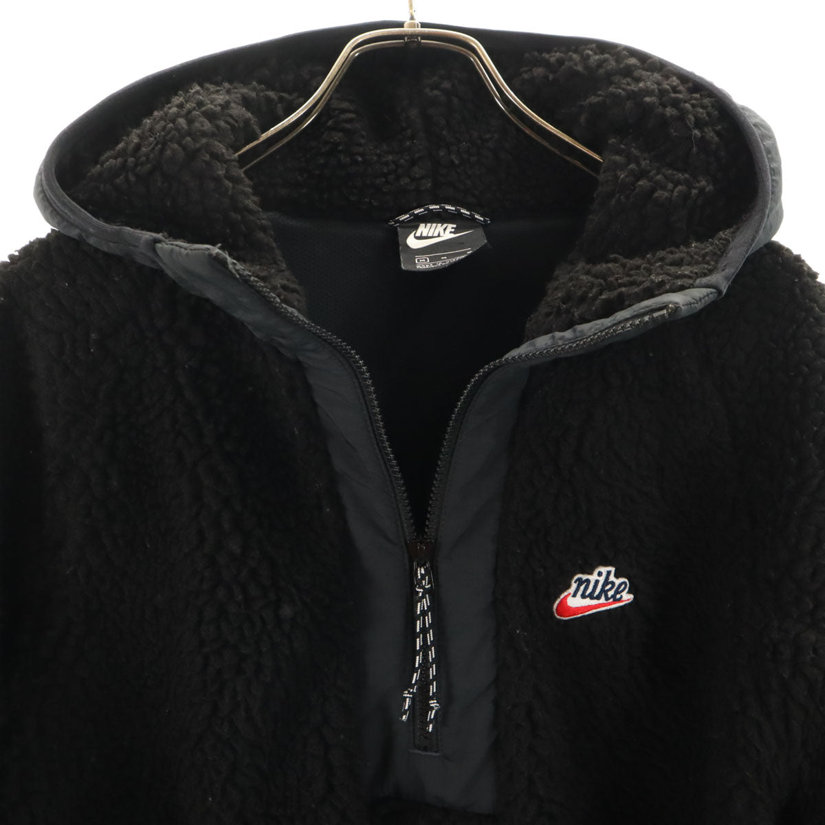 NIKE ナイキ ハーフジップ ボアジャケット M ブラック プルオーバー メンズ
