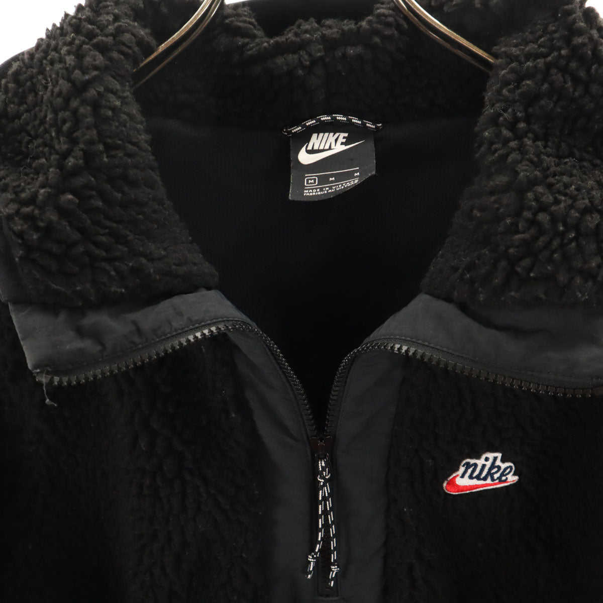 NIKE ナイキ ハーフジップ ボアジャケット M ブラック プルオーバー メンズ