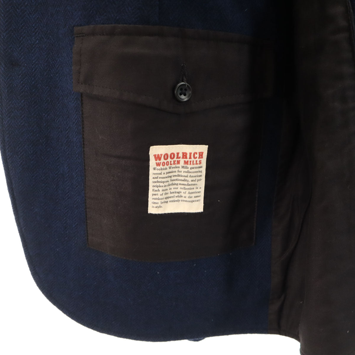WOOLRICH ウールリッチ USA製 ヘリンボーン アップランド ジャケット L ネイビー メンズ