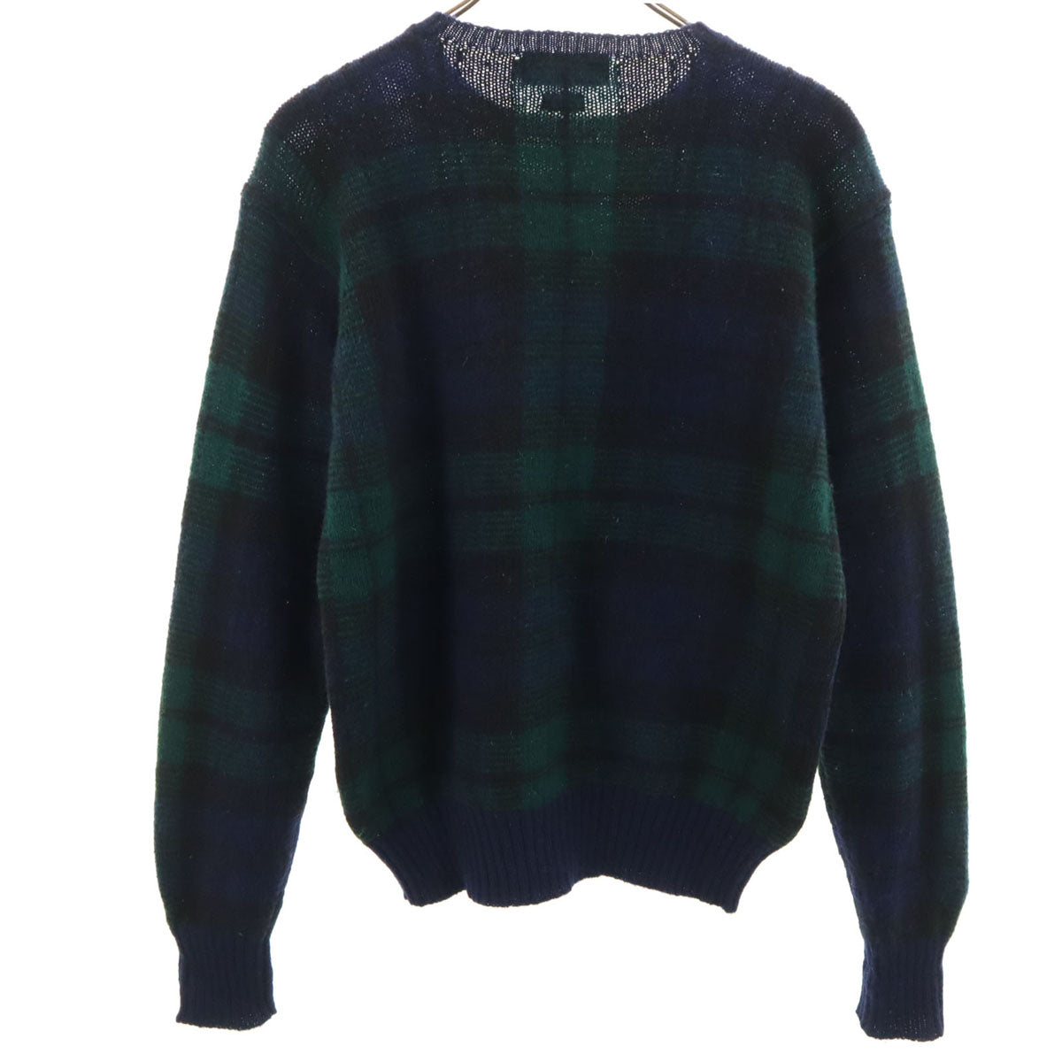 Polo by Ralph Lauren ポロバイラルフローレン 80s 緑タグ ヴィンテージ ボーイズ ブラックウォッチ 長袖 セーター 170 ネイビー ニット キッズ