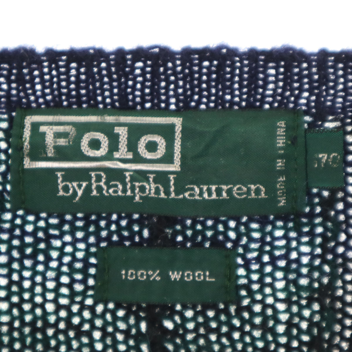 Polo by Ralph Lauren ポロバイラルフローレン 80s 緑タグ ヴィンテージ ボーイズ ブラックウォッチ 長袖 セーター 170 ネイビー ニット キッズ
