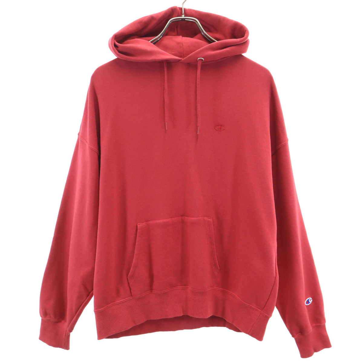 Champion チャンピオン 長袖 スウェットパーカー M 赤系 プルオーバー メンズ